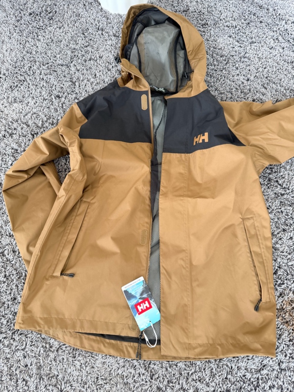 Helly Hansen Brown and Black Waterproof Hooded Jacket